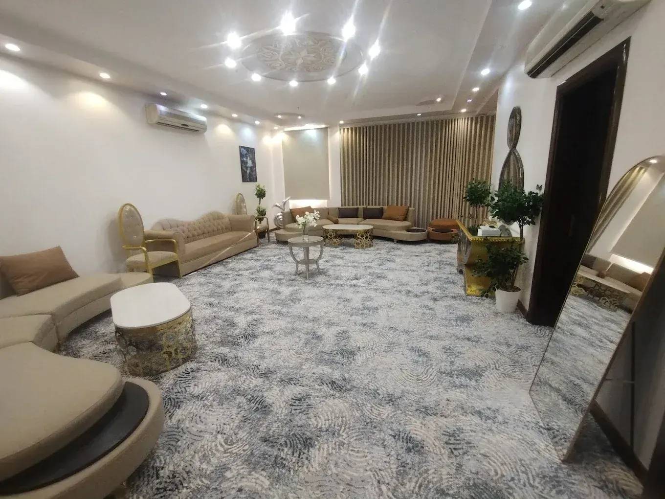 Elegant seating area at One Thousand and One Nights Wedding Hall Madinah, Saudi Arabia