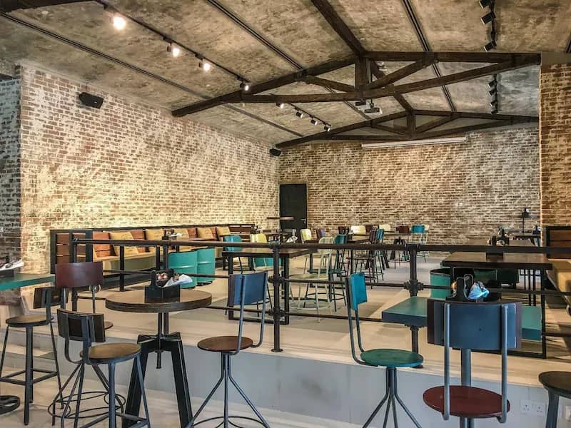 Industrial-style dining area, Citymax Hotel Business Bay, Dubai.