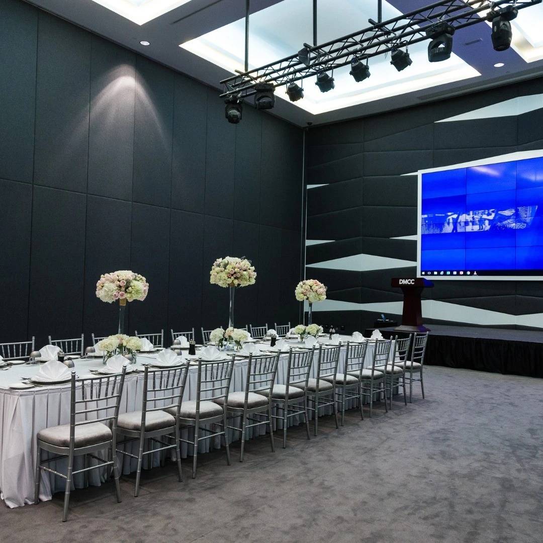 Elegant conference setup at Almas Conference Centre, Dubai.