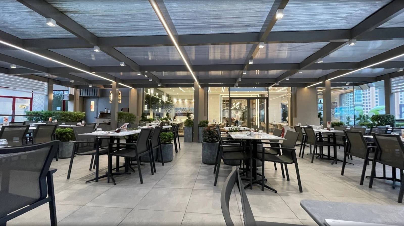 Al Safadi Restaurant DIFC, Dubai, outdoor seating with modern decor.