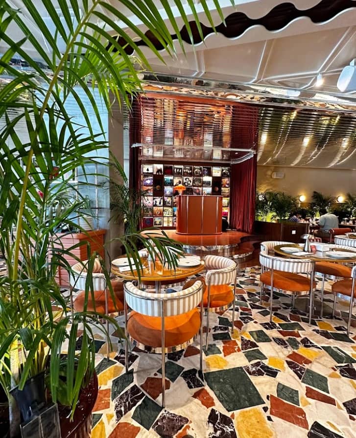 Colorful dining area at PUBLIC Restaurant Riyadh As Sulimaniyah.