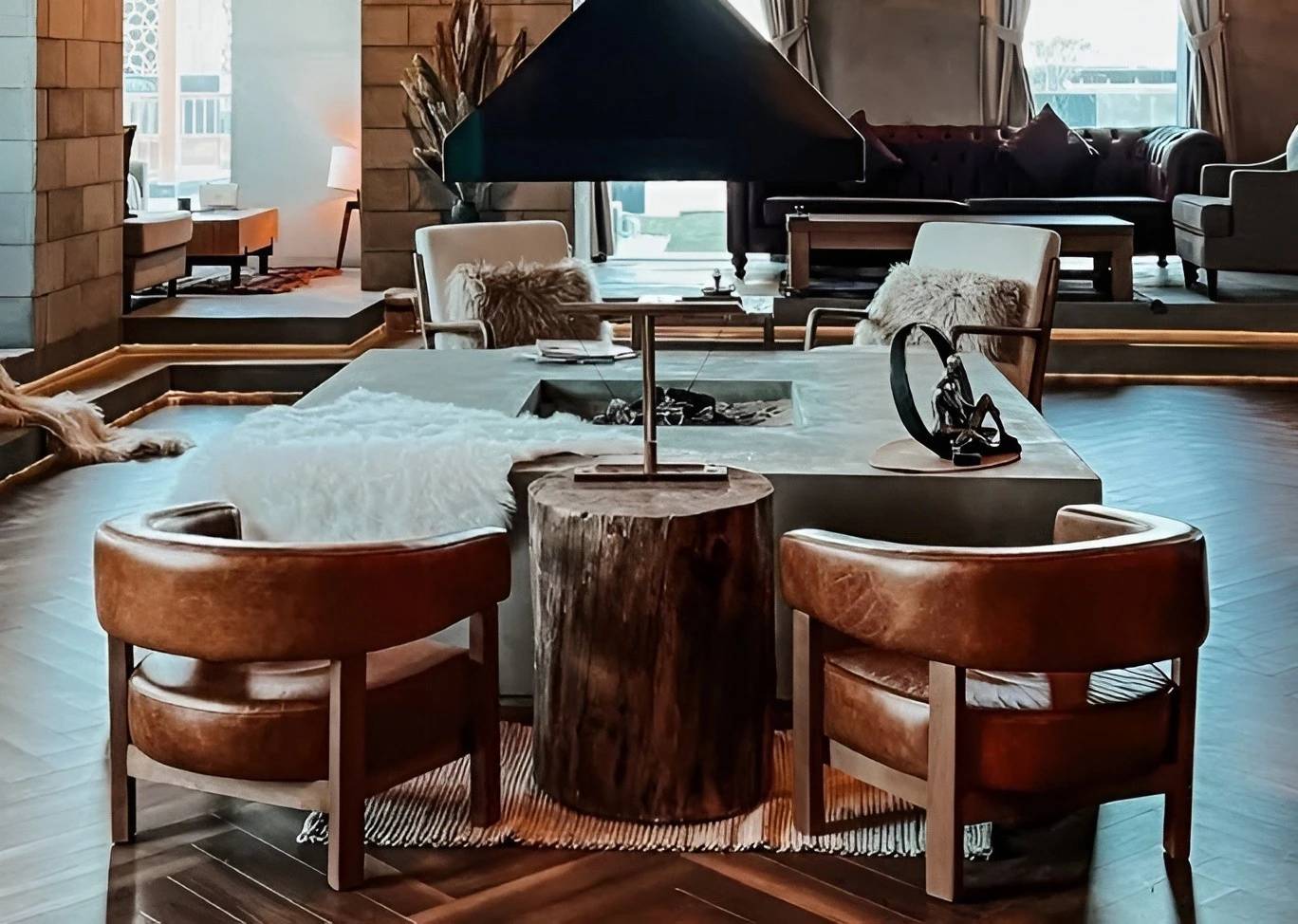 Cozy seating area at The House Restaurant Lusail, Lusail.