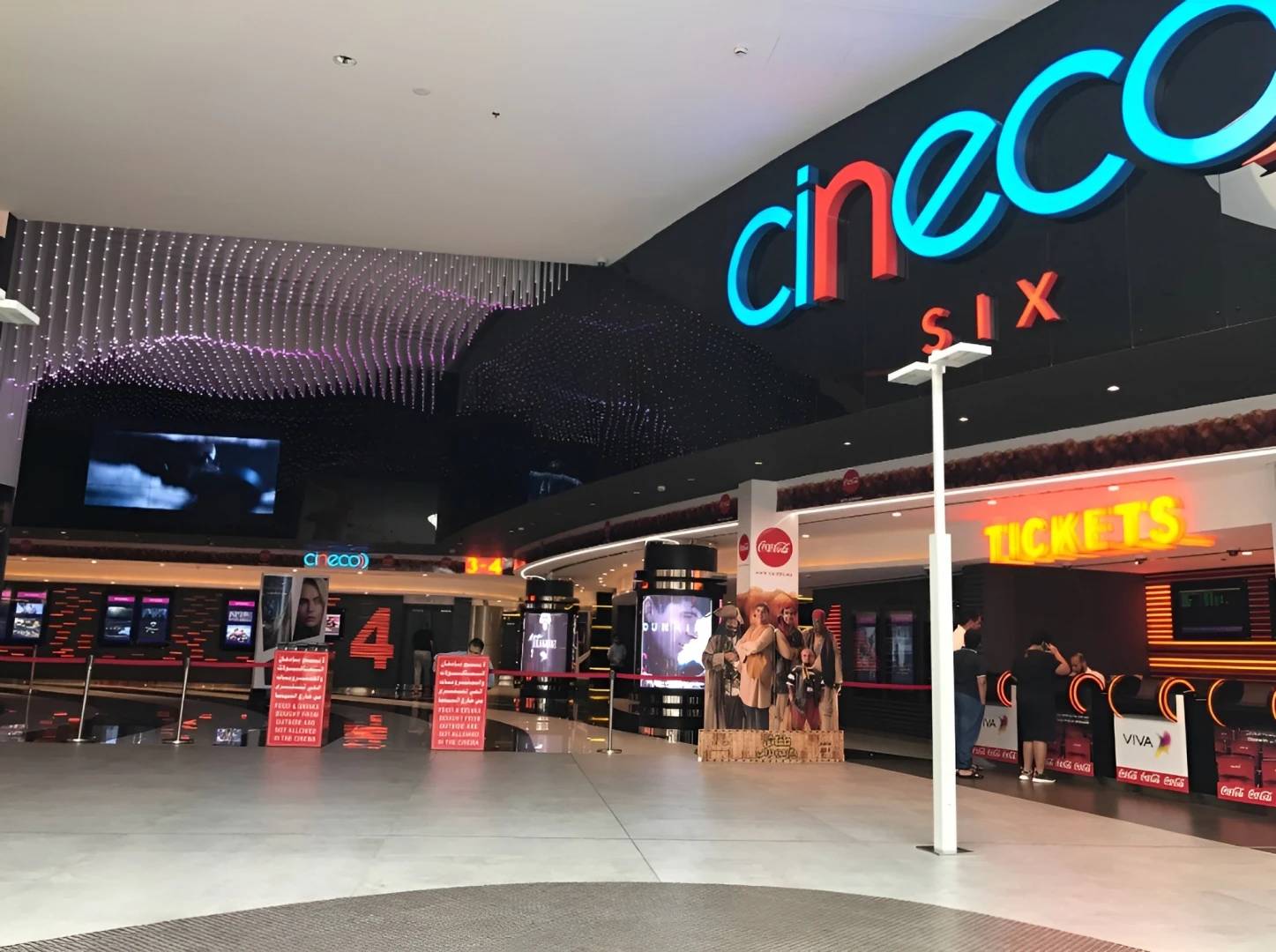 Wadi Al Sail Cinema Cineco entrance with ticket counters, Manama.