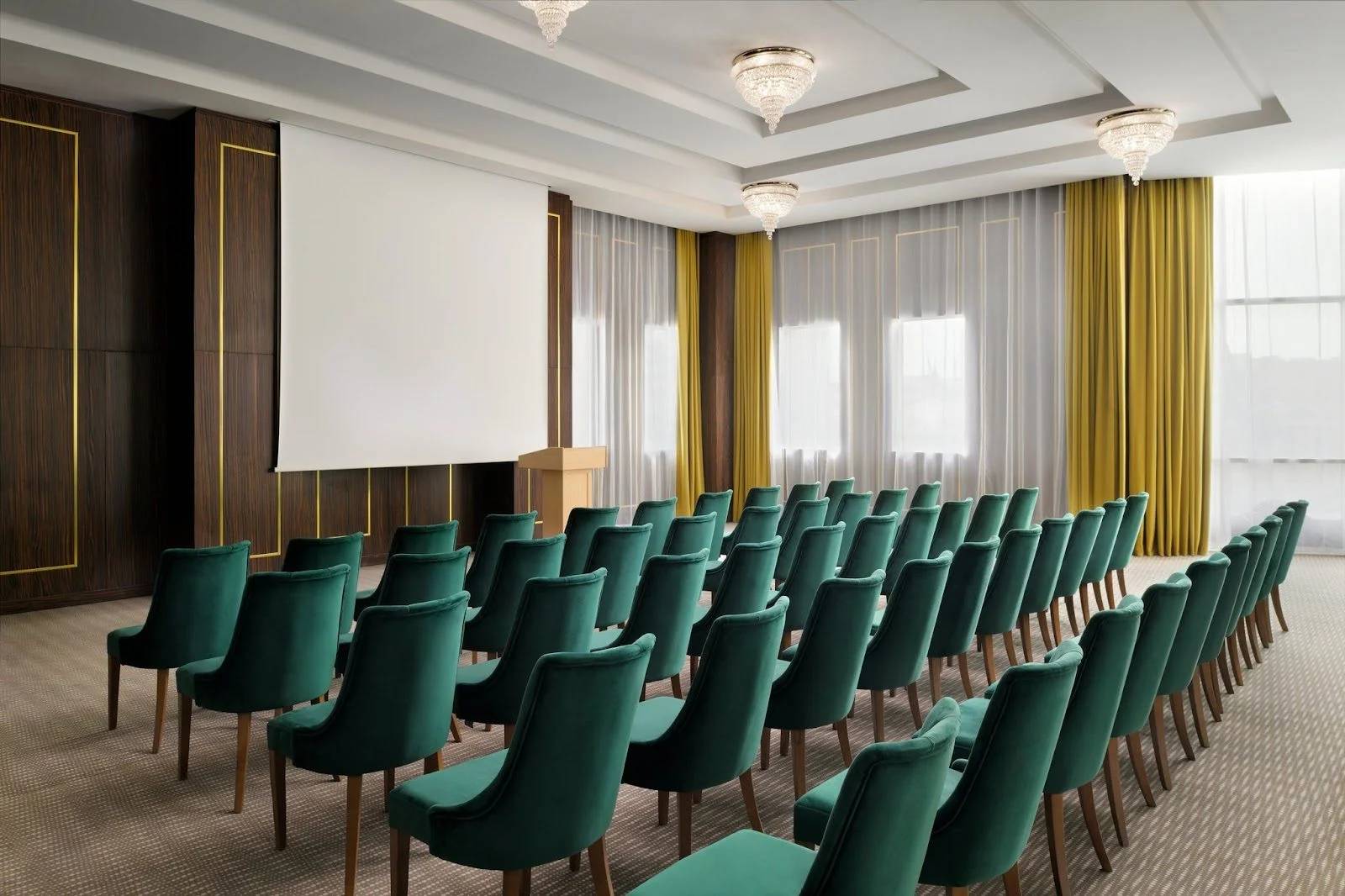 Conference room with green chairs at Holiday Inn Riyadh al Malaz, Riyadh, Saudi Arabia