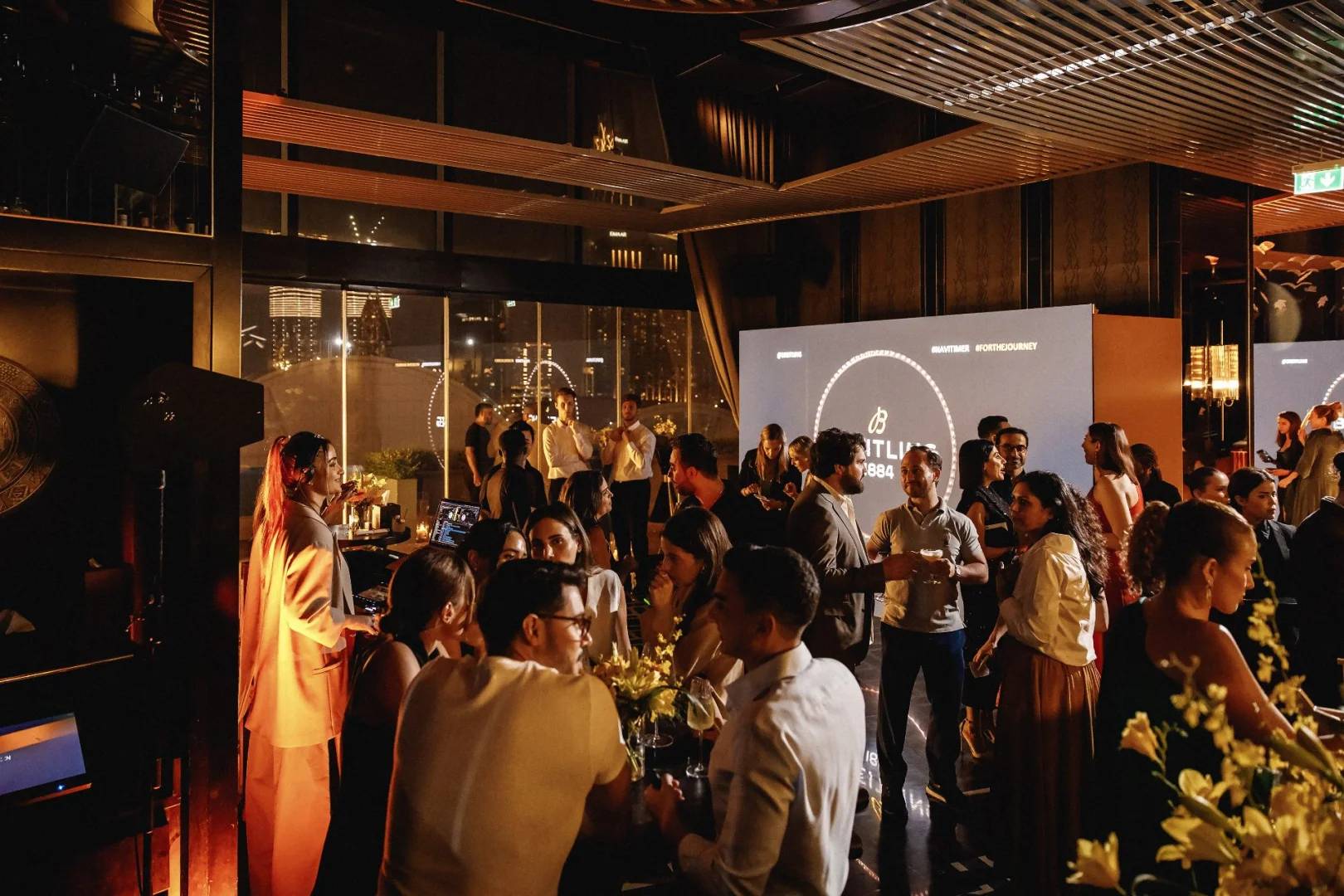 Guests mingling at Nazcaa Japanese Peruvian Dubai, Dubai, UAE event space.
