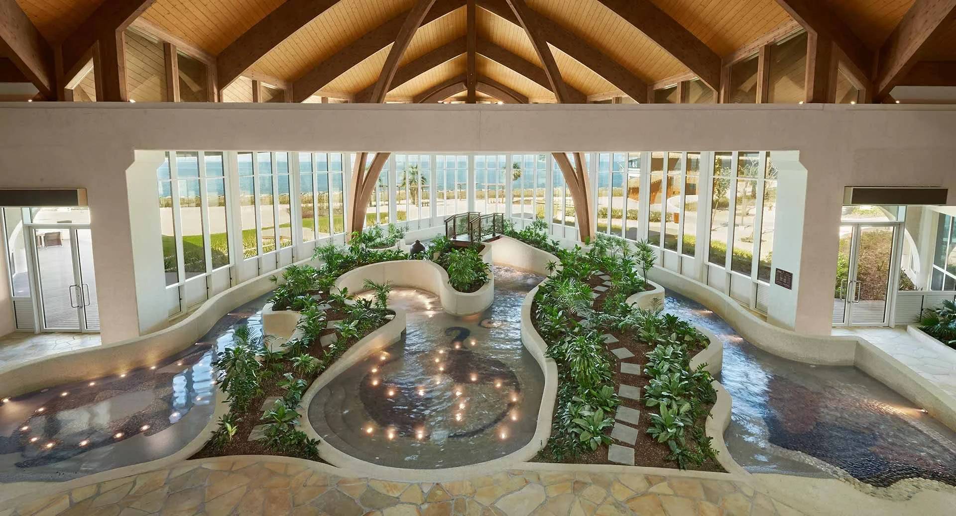 Indoor garden and water feature at Banana Island Resort Doha By Anantara, Qatar