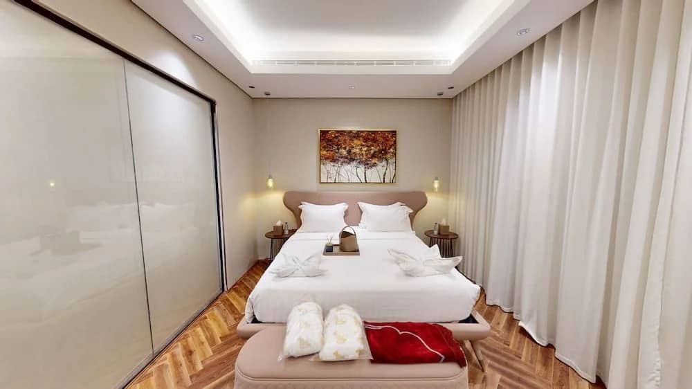 Elegant guest room at Suknai Resort Riyadh, Riyadh, Saudi Arabia.
