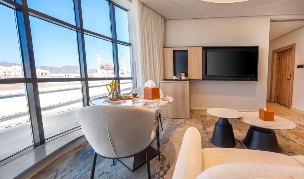 Luxurious guest room with city view at Ayas Hotel Hail, Saudi Arabia