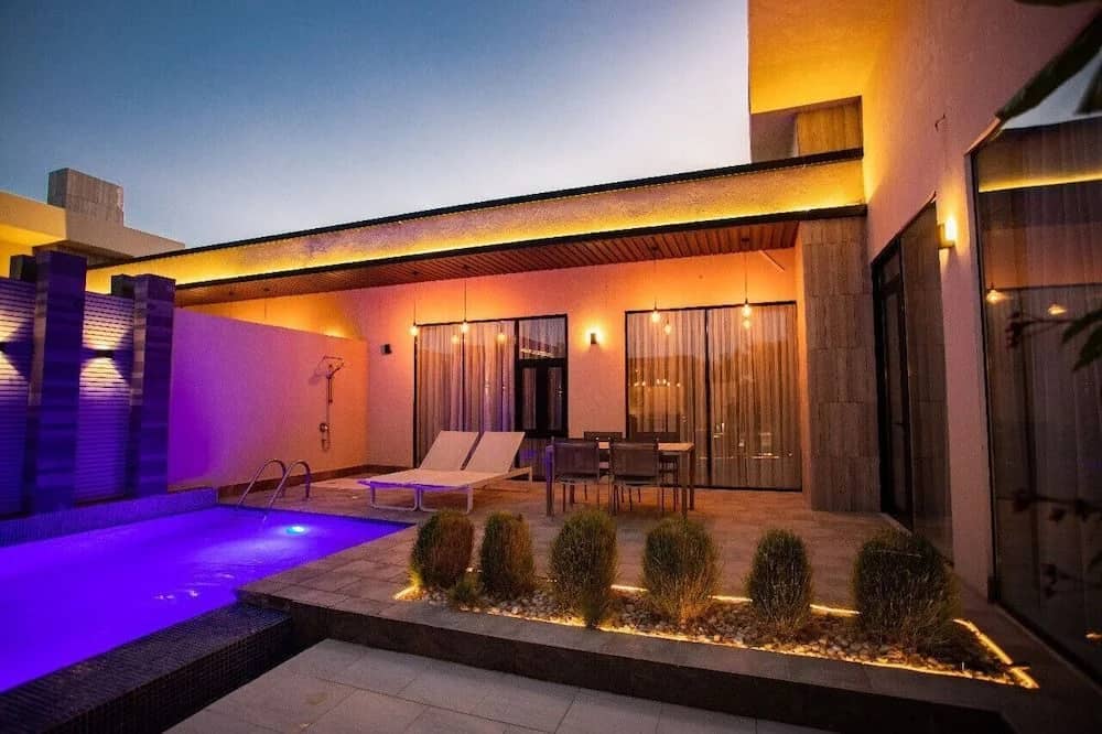 Outdoor pool and patio at Suknai Resort Riyadh, Riyadh, Saudi Arabia