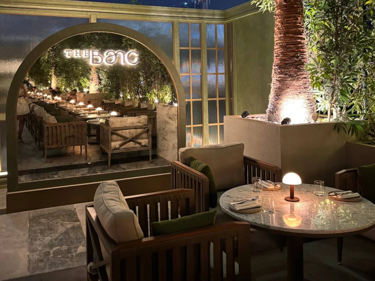 Elegant outdoor seating at The Banc Dubai, Dubai, UAE