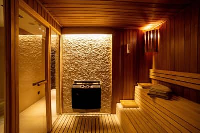 Lasagrada Hotel Istanbul - a room with a sauna with a heater in it at Lasagrada Hotel Istanbul in Istanbul