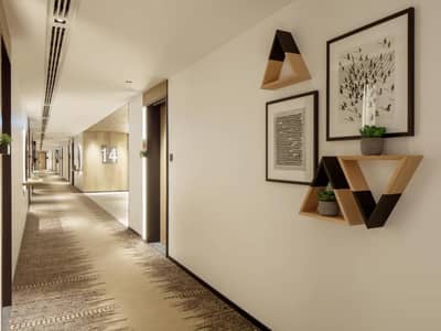 Modern hallway at Zabeel House The Greens, Dubai, with art and decor.