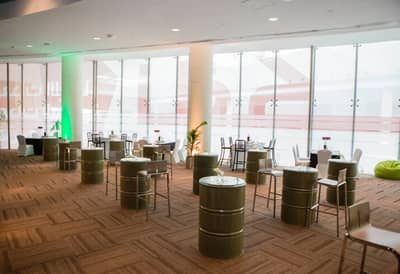 Modern seating area at Dubai World Trade Centre, Dubai.