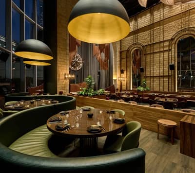 Elegant dining area at Amelia Restaurant & Lounge, Dubai.