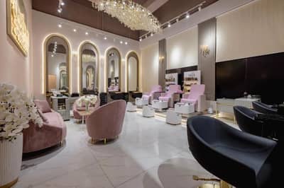 Elegant salon interior at Khalidia Palace Hotel Dubai.