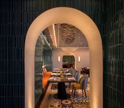 Elegant dining area at La Sirene Restaurant, Dubai.