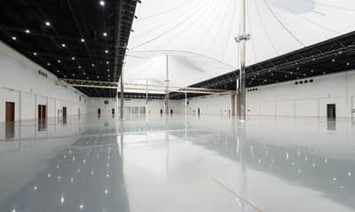 Spacious hall with high ceiling at ADNEC Centre Al Ain.