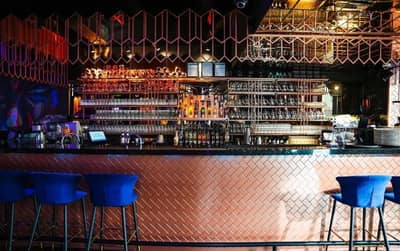 Elegant bar interior at KUKU Restaurant and Lounge Dubai Al Wasl.
