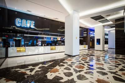 Flik Cinema lobby with cafe, Al Mirqab Mall, Doha.