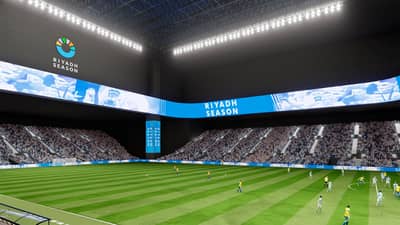 Kingdom Arena Riyadh during Riyadh Season event with soccer match.