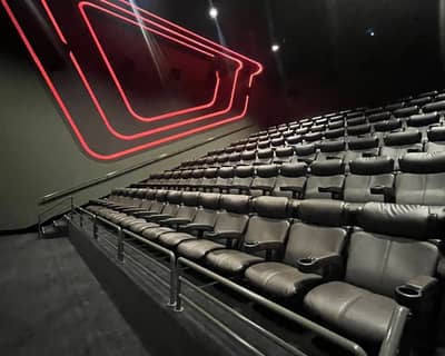 Empire Cinema Al Ahsa Al Hofuf seating with red neon lights