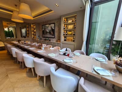 Elegant dining setup at Il Borro Tuscan Bistro Dubai venue.