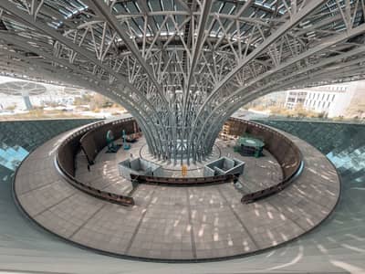 Spacious interior with intricate ceiling at Terra, Expo City Dubai, UAE