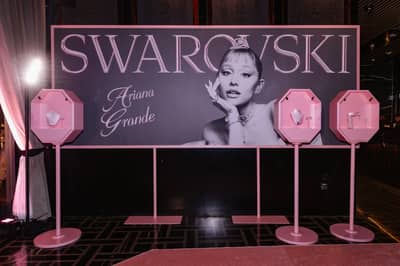 Swarovski display with jewelry at Nazcaa Japanese Peruvian Dubai, Dubai, UAE.