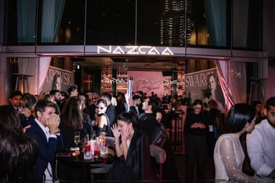 Guests socializing at Nazcaa Japanese Peruvian Dubai, Dubai, UAE