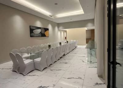 Elegant conference room with long table at Suknai Resort Riyadh, Saudi Arabia