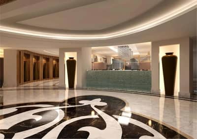 Elegant lobby with marble flooring at Conrad Makkah, Makkah, Saudi Arabia.