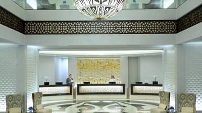 Elegant lobby with intricate decor at Conrad Makkah, Makkah, Saudi Arabia