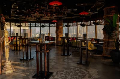 Elegant interior with city view at Asia Asia The Palm, Dubai, UAE