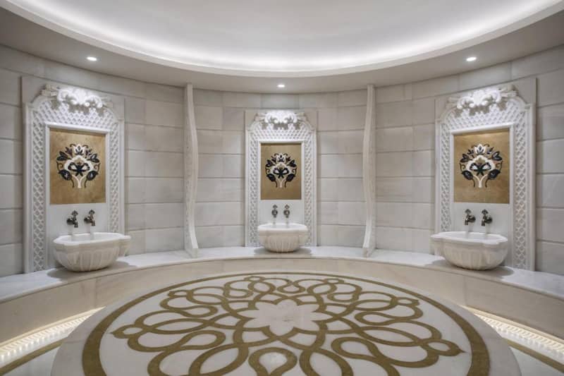 Lazzoni Hotel - a bathroom with two sinks in a room at Lazzoni Hotel in Istanbul