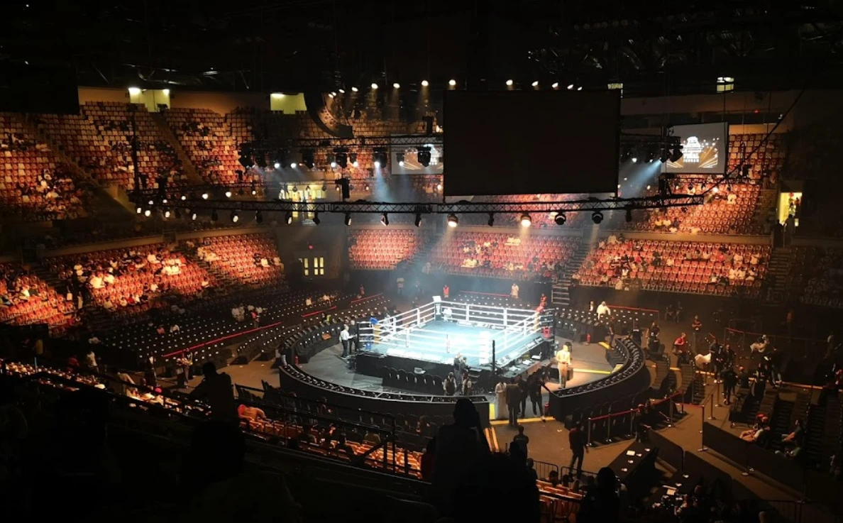Boxing ring at Jeddah International Exhibition & Convention Center